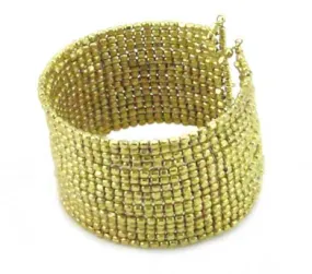 Cubist Beaded Cuff - Gold