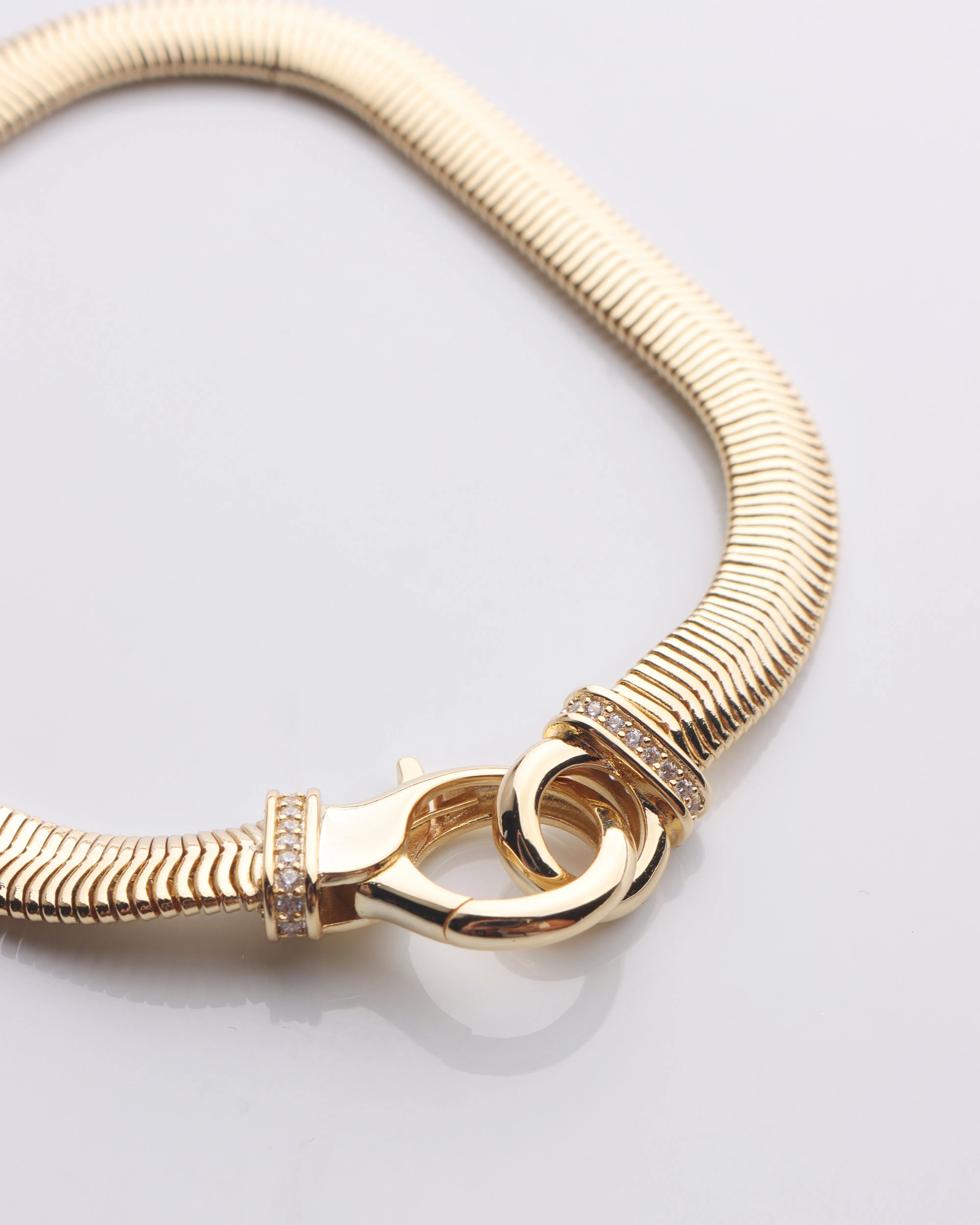 Cuff Link Wide Snake Chain Bracelet