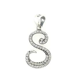 D955 Letter S CZ Pendant