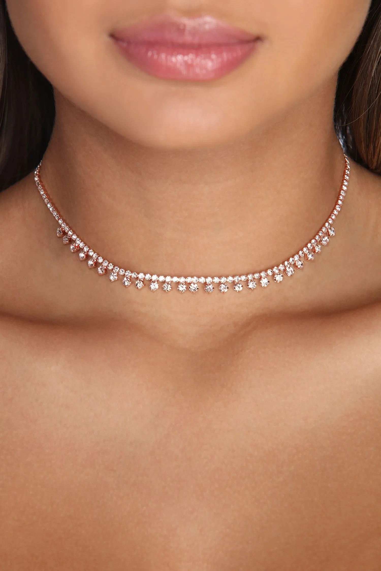 Dainty Drops Rhinestone Choker
