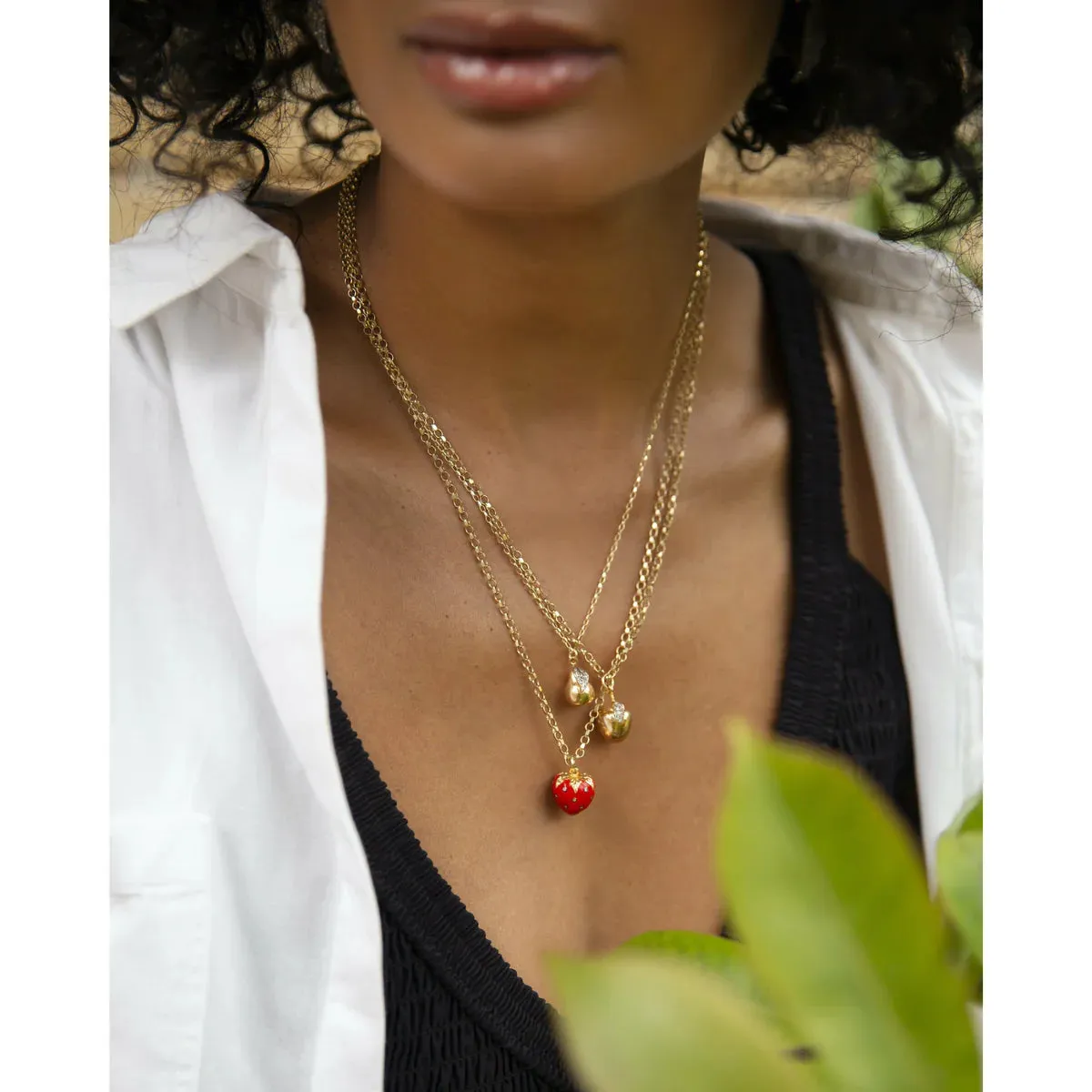 Diamond & Golden Apple Necklace