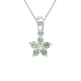 Diamond and Green Sapphire Rose Set