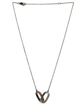 Diamond and Orange Sapphire Dual Link Necklace
