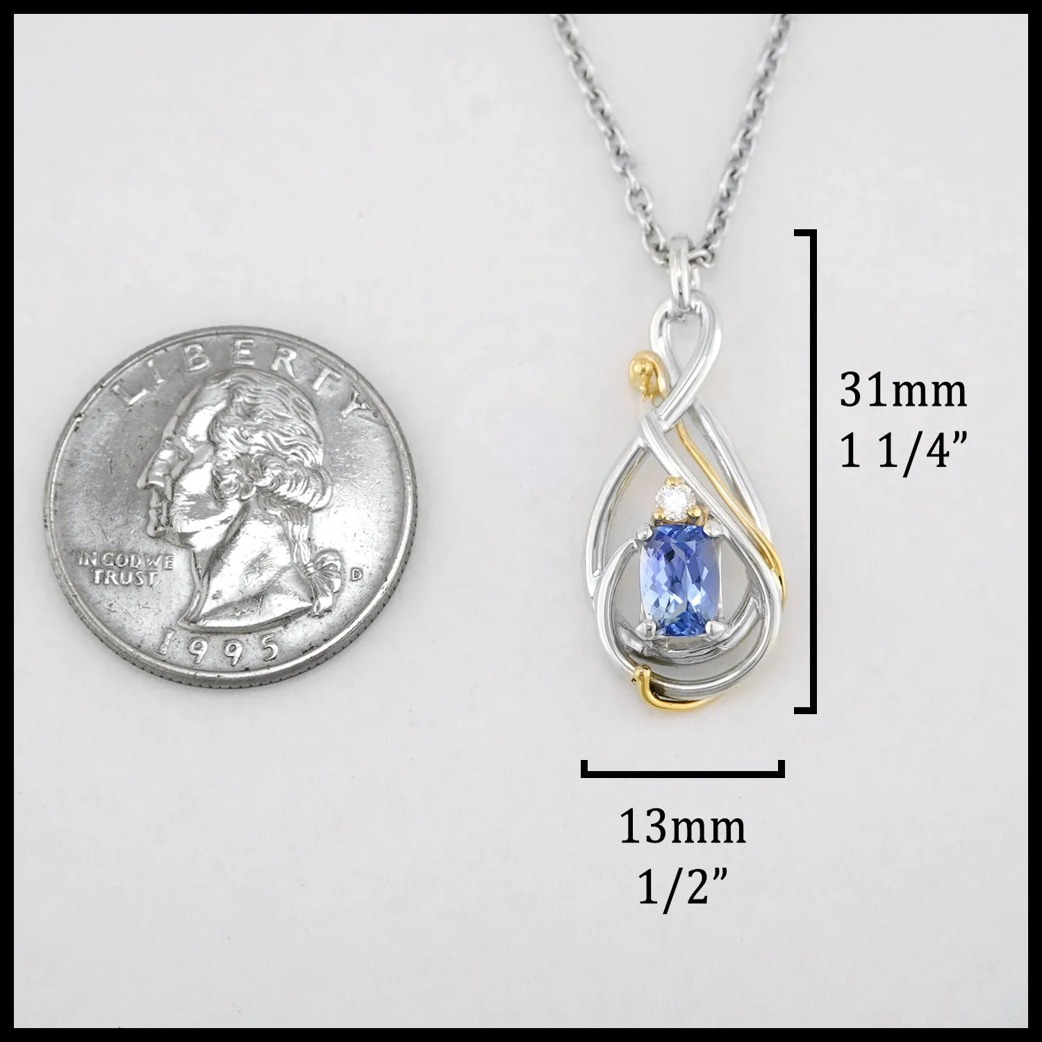 Diamond and Tanzanite Pendant