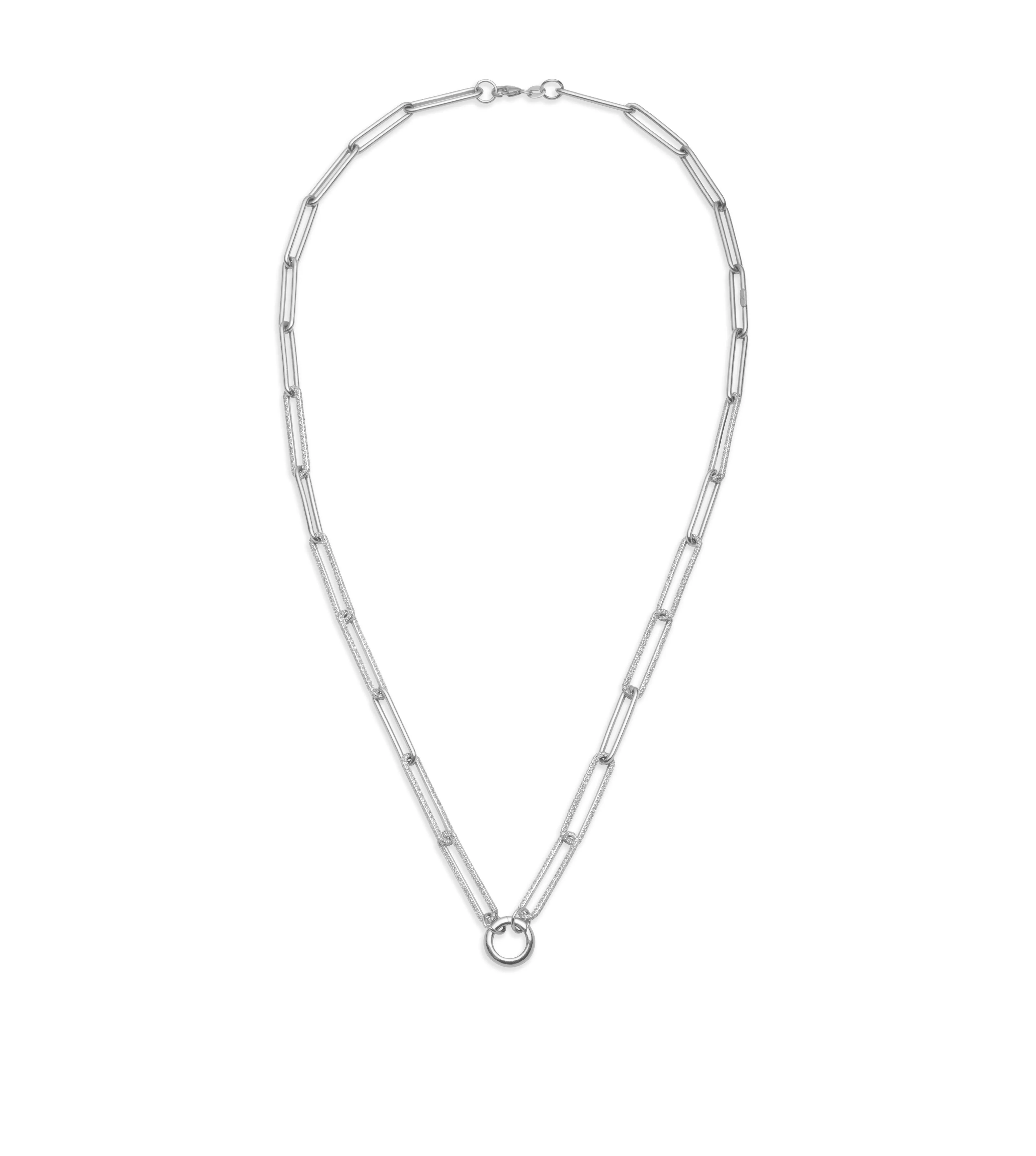 Diamond Link Open Chain White Gold with Chubby Annex Link