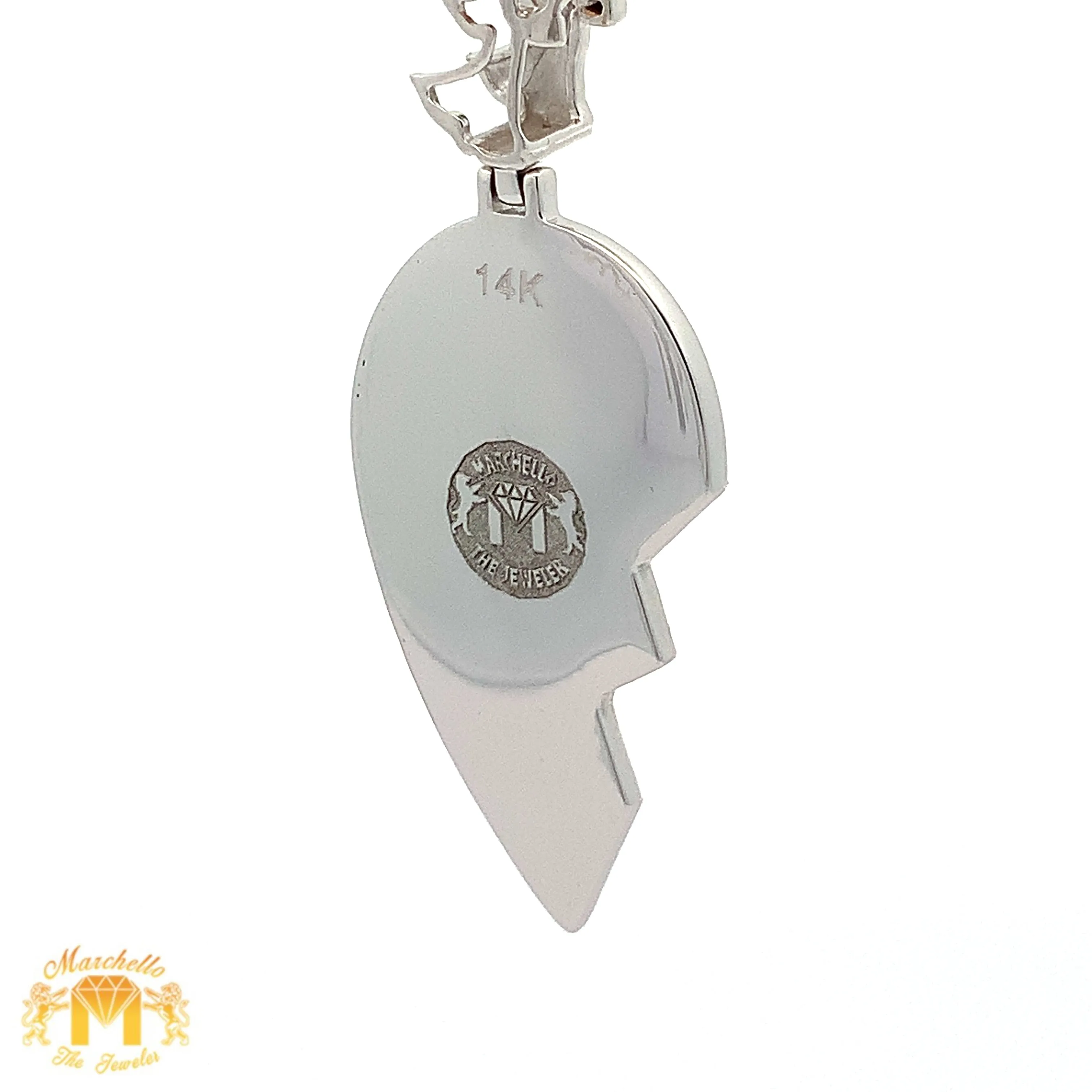 Diamonds and 14k Gold Custom Memory Picture Pendant & Gold Chain Set (broken heart shaped)