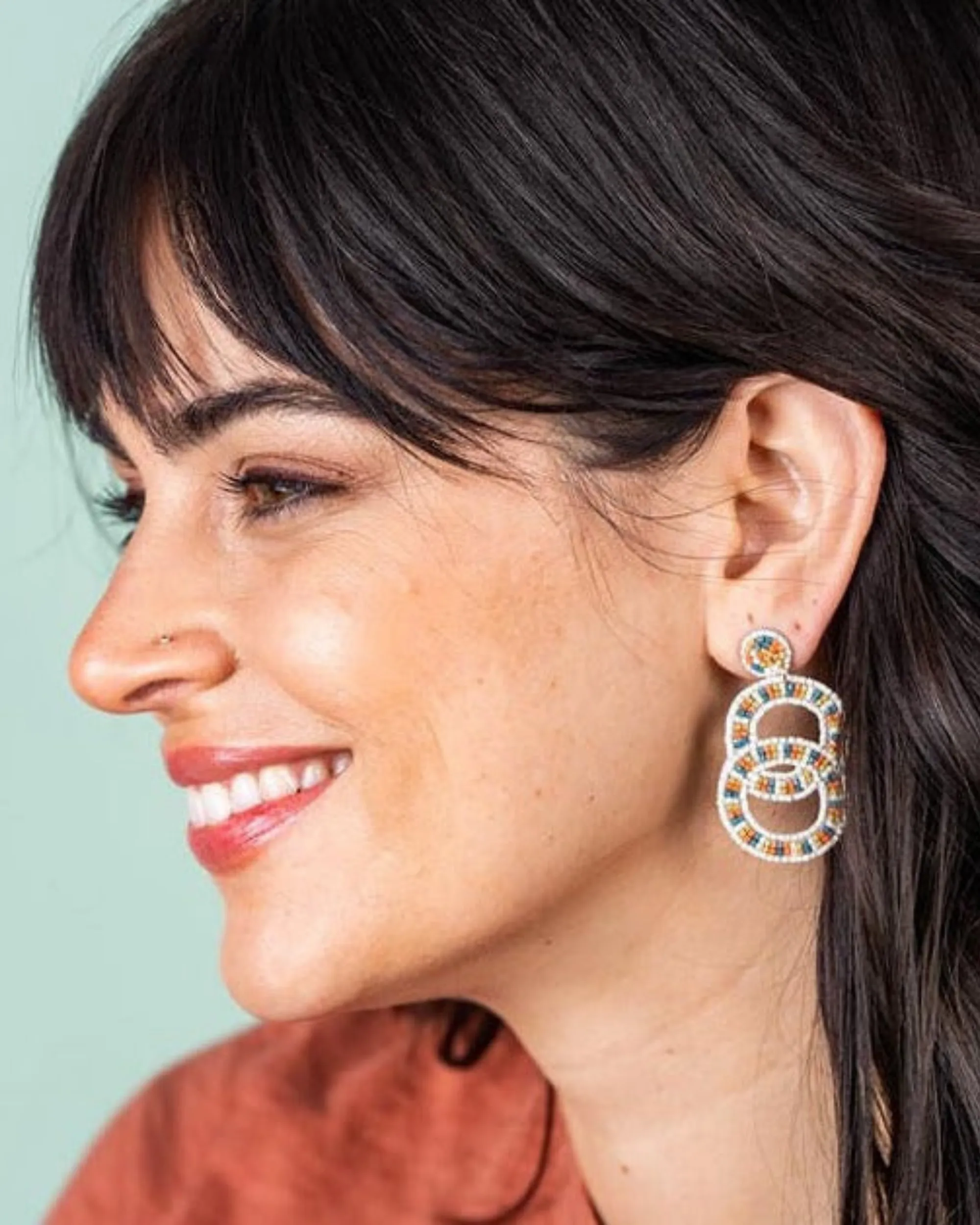 Double Circle Beaded Earrings