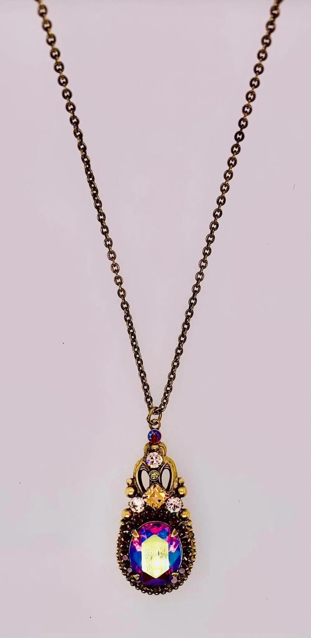 Double Loop Crystal Pendant Necklace