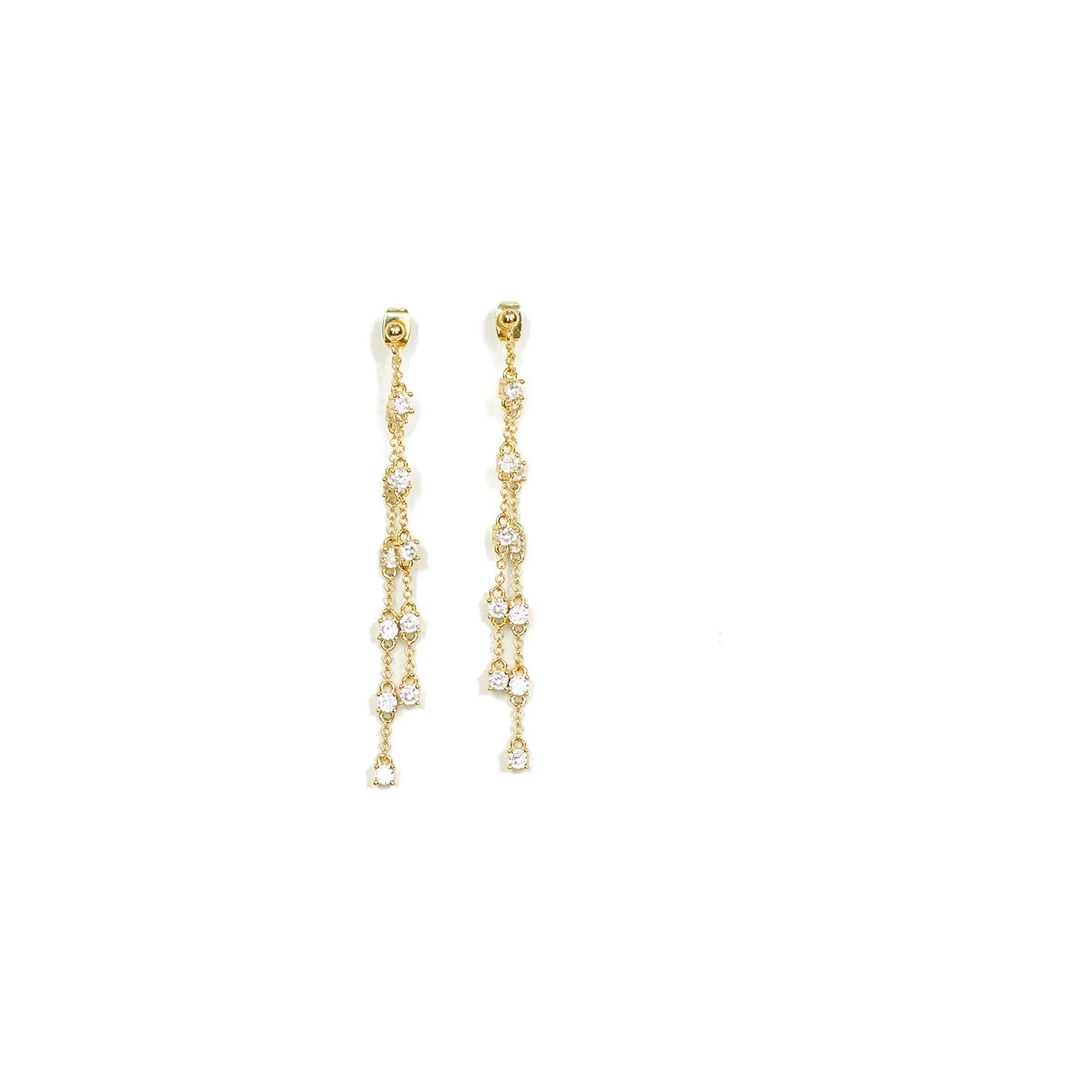 Double Strand Diamond Earrings