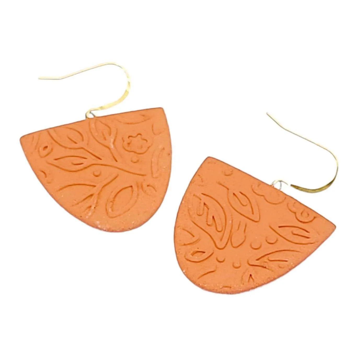 Earrings - Coral Floral Dangles by Catie Miller Ceramics