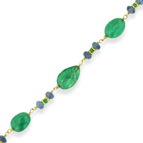 Emerald & Sapphire Bead Estate Necklace