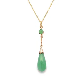 Estate Jade Necklace, 14Kt
