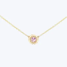 Evo Pink Sapphire Solitaire Necklace