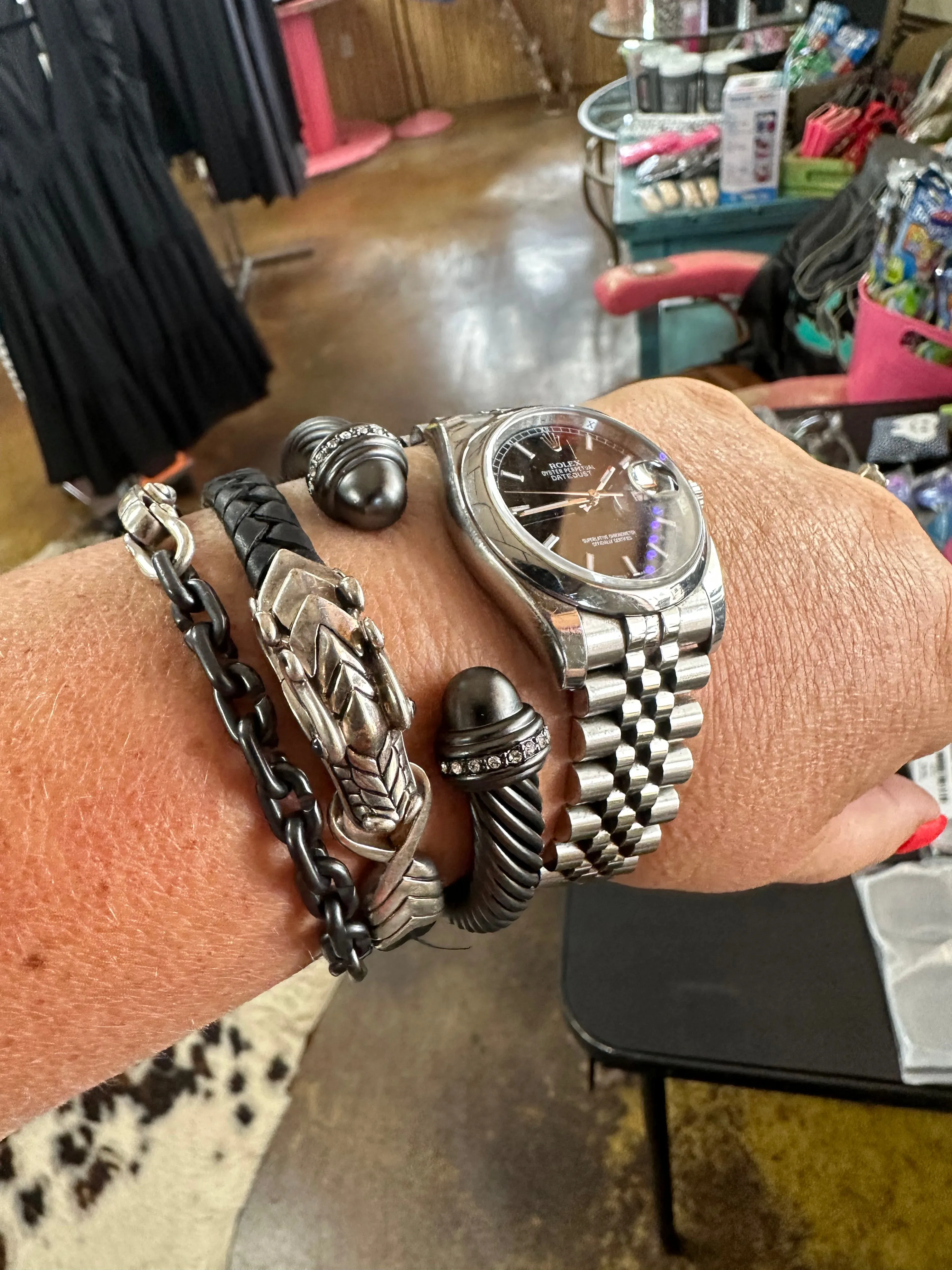 Fashion Circle Cable Cuff Bracelet