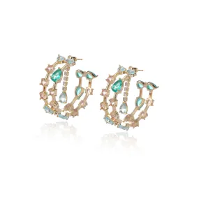 Fashion Cubic Zircon Rings Earrings for Wedding, Crystals Stud Earring for Bride, Women Girl Birthday Party Jewelry CE11904