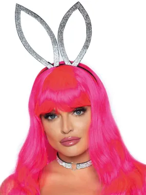 Faux rhinestone bunny ear headband and heart choker
