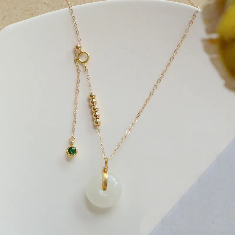 Fortune's Favor Jade Bead Necklace with Safety Buckle