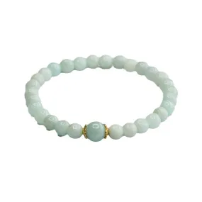 Fortune's Favor Sterling Silver Jade Bracelet with Round Beads