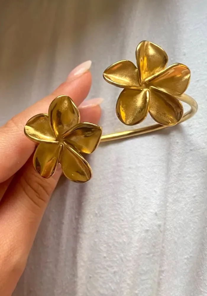 Frangipani Gold Cuff