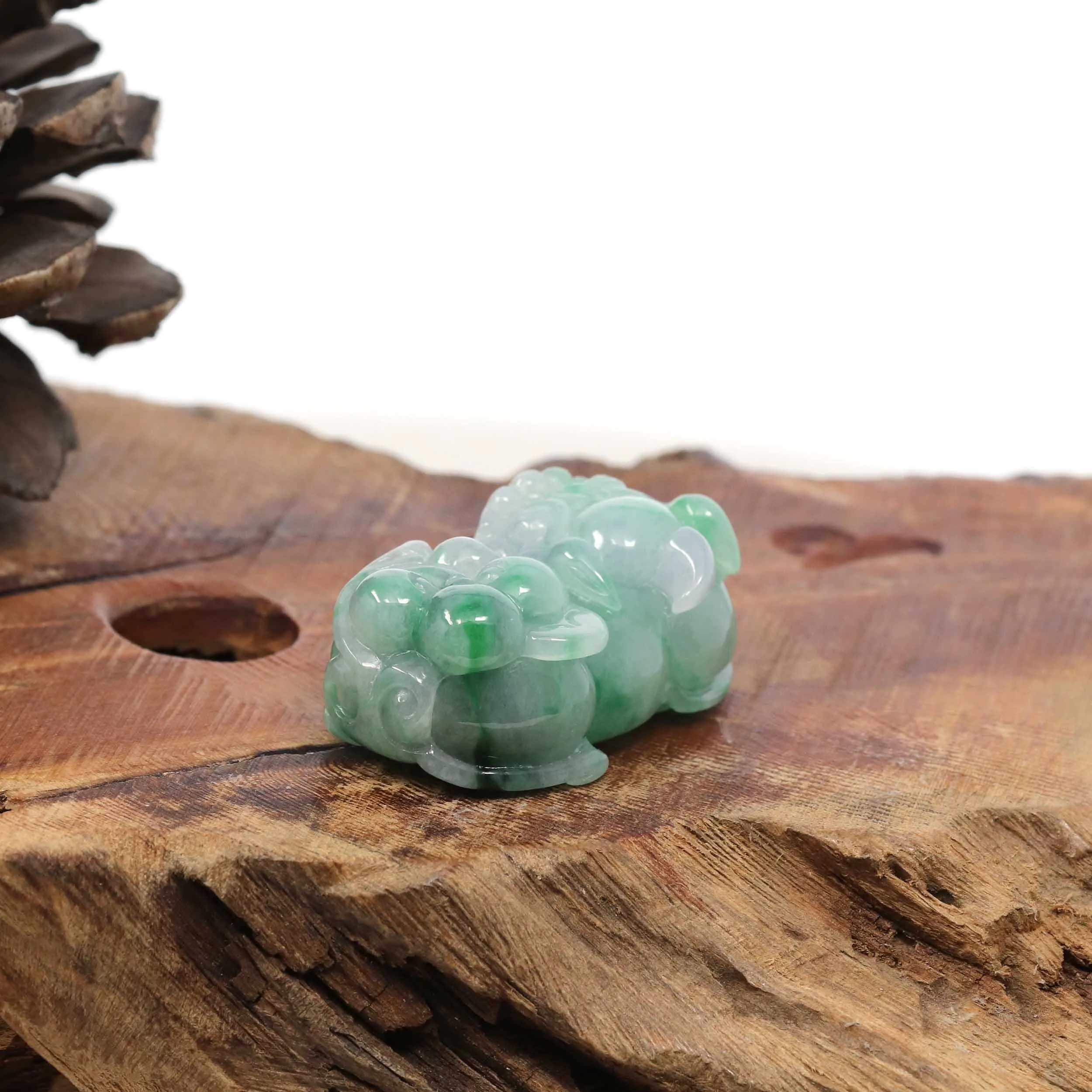 Genuine Burmese Ice Lavender Green Jadeite Jade PiXiu Pendant Necklace