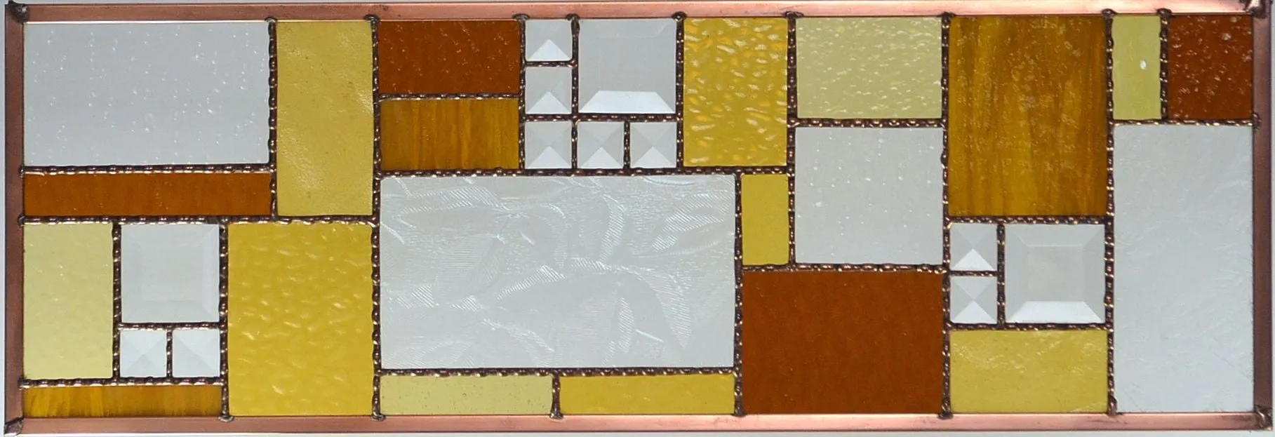Geometric Stained Glass Panel -for Home Decoration.   "Autumn Beauty"