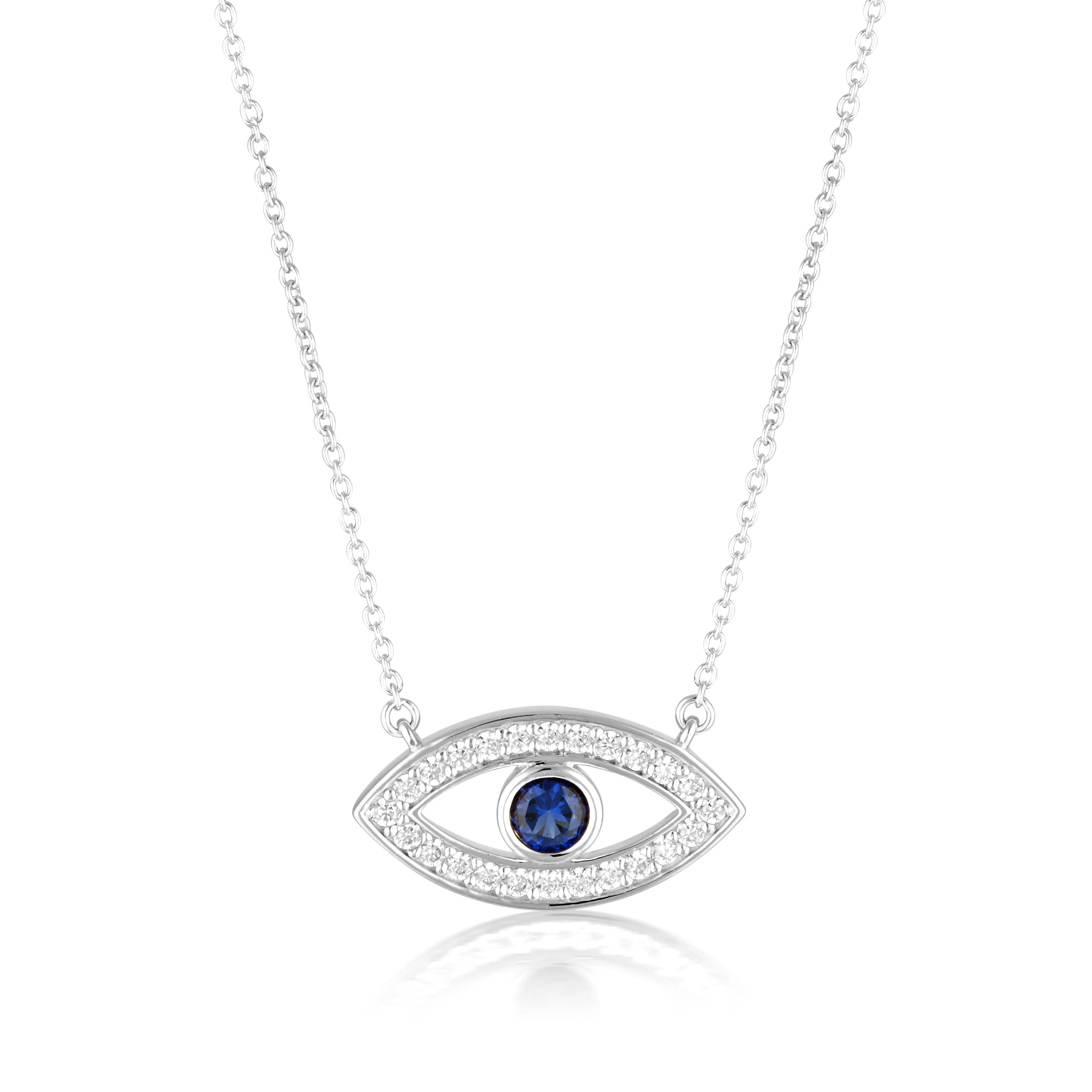 GEORGINI EVIL EYE PENDANT NECKLACE SILVER