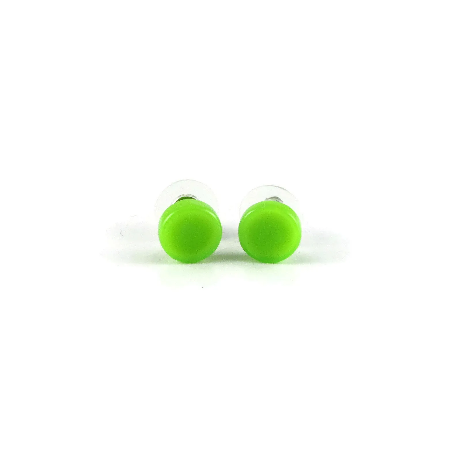 Glass Circle Studs - Pink
