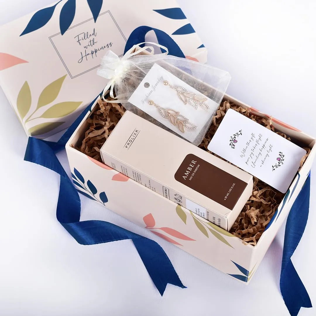 Gleevers Gift for Women | Gift Box pack of 2 with Perfume (30 ml) and Crystal Drop Earring | Birthday Gift, Anniversary Gift, Valentine Gift, Secret Santa Gifts
