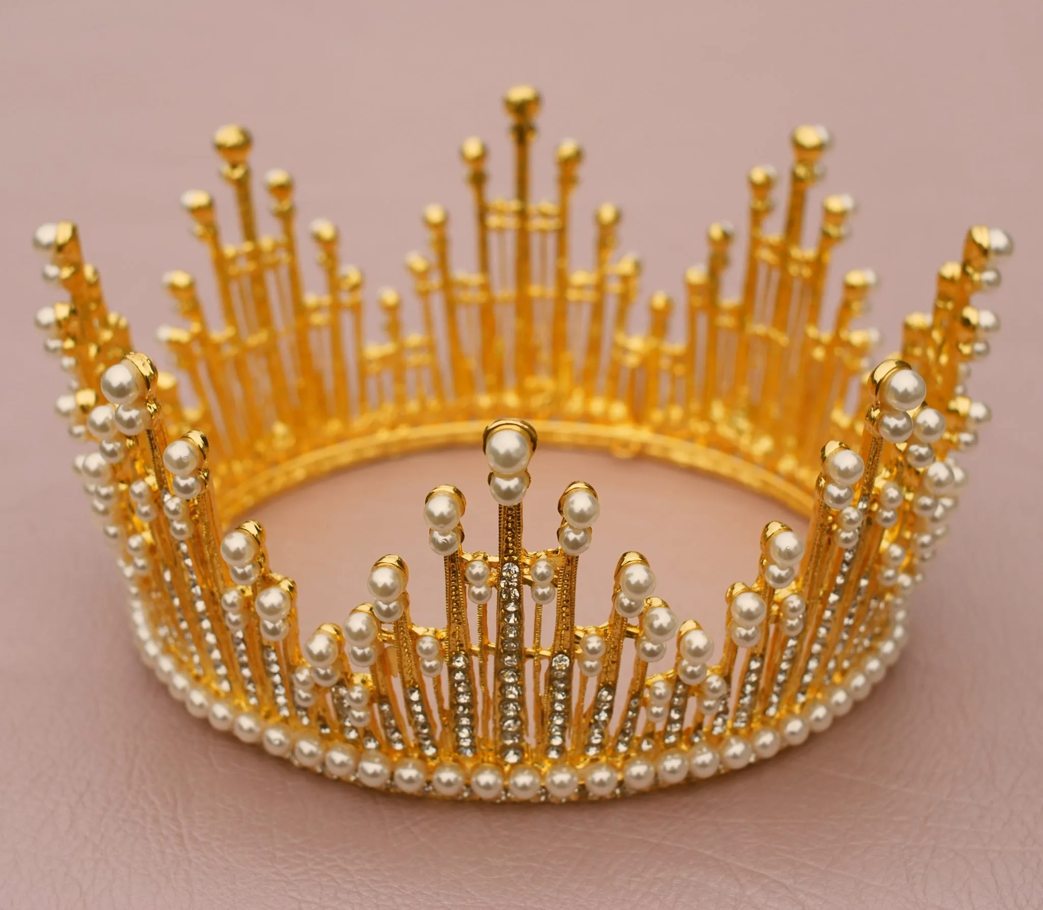 Gold Crown with Pearls - featured in Heat Magazine