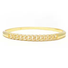 Gold Cubic Zirconia Chain Bangle Bracelet