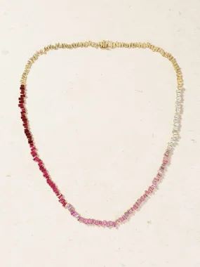 Gold, diamond and sapphire necklace