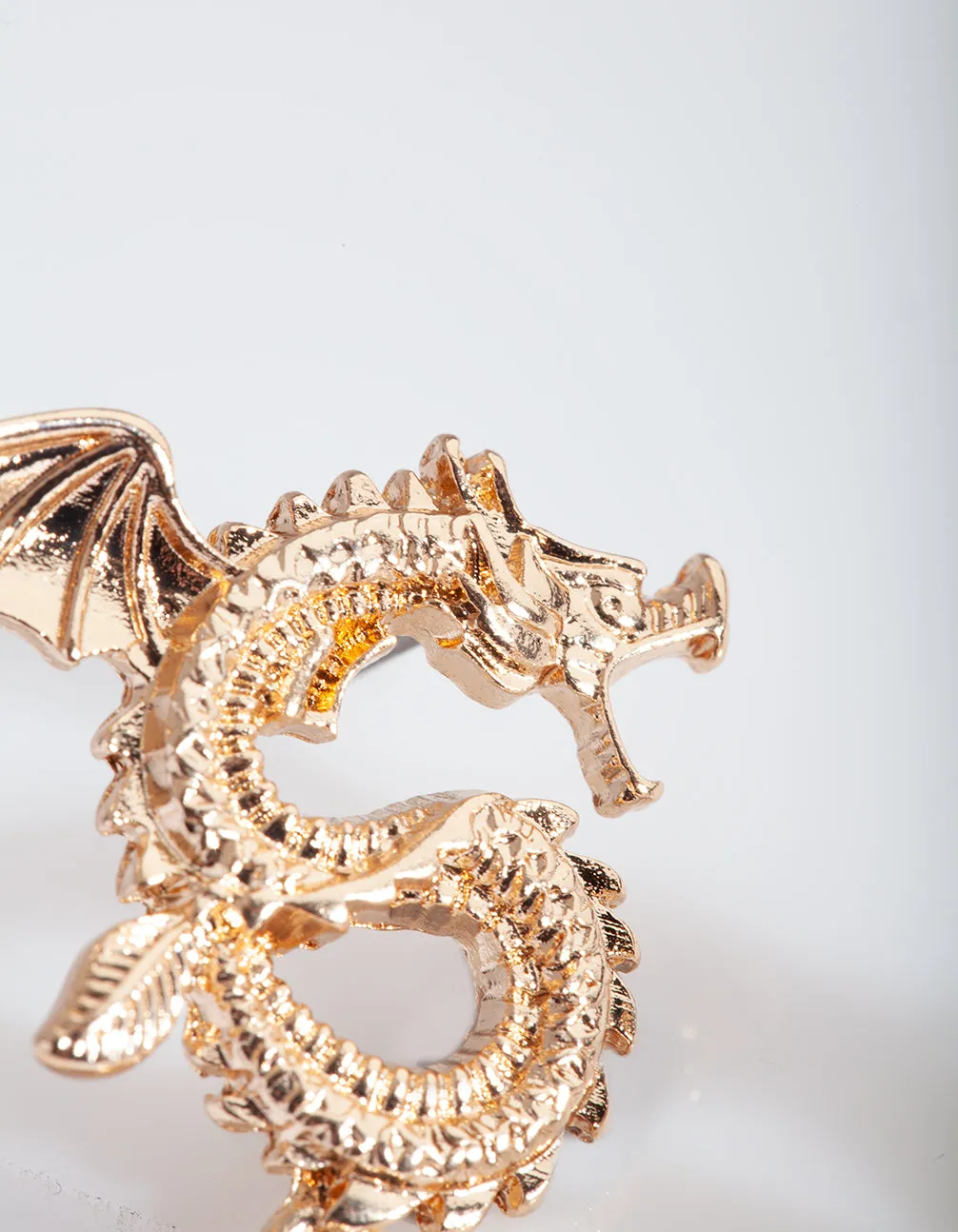 Gold Dragon Fireball Earring