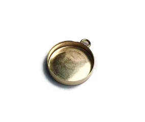 Gold Filled Round Pendant Blank Bezel Cup Setting | 8 mm, 10 mm, 12 mm