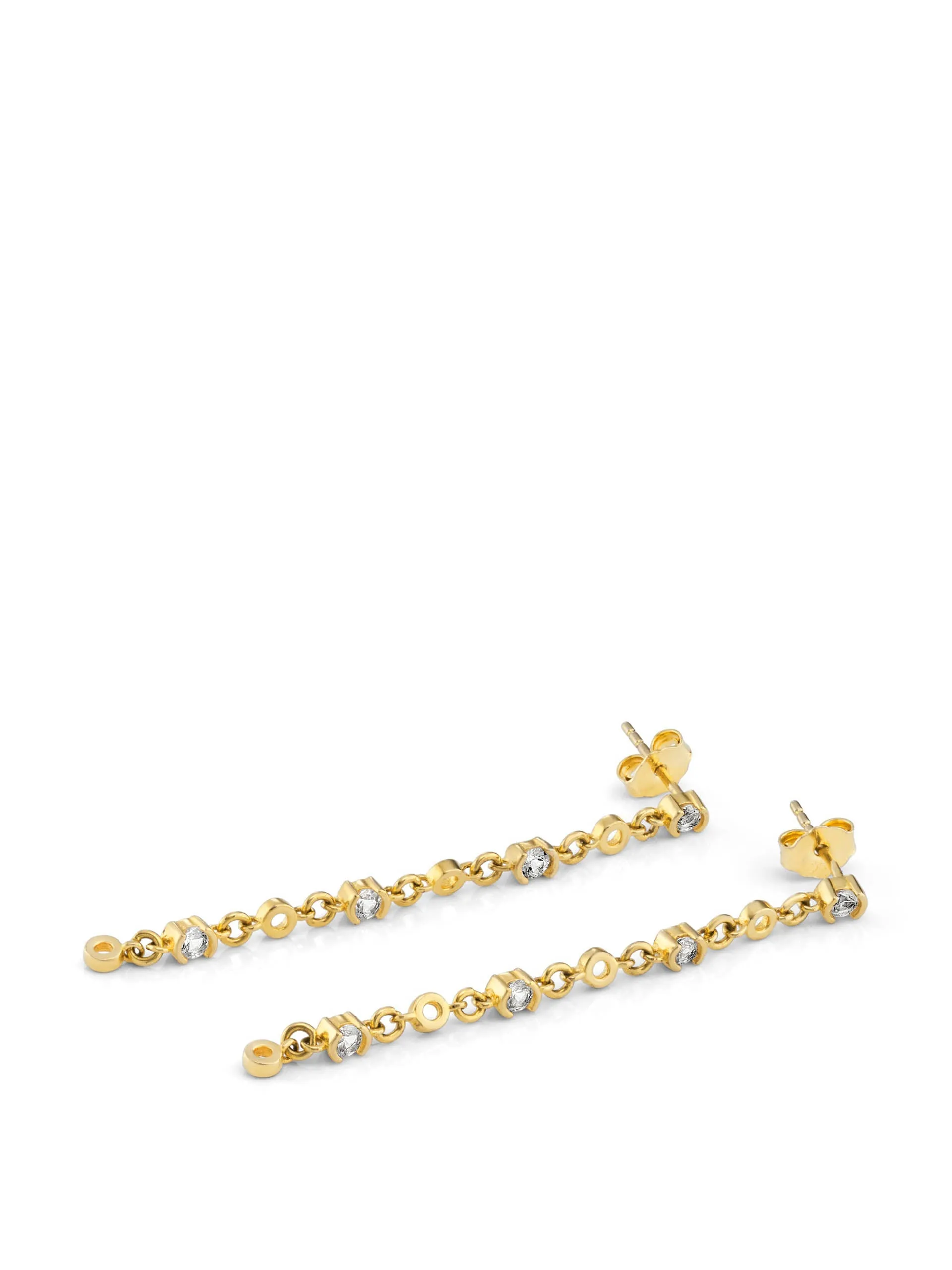 Gold Lyla drop earrings with white topaz