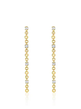Gold Lyla drop earrings with white topaz