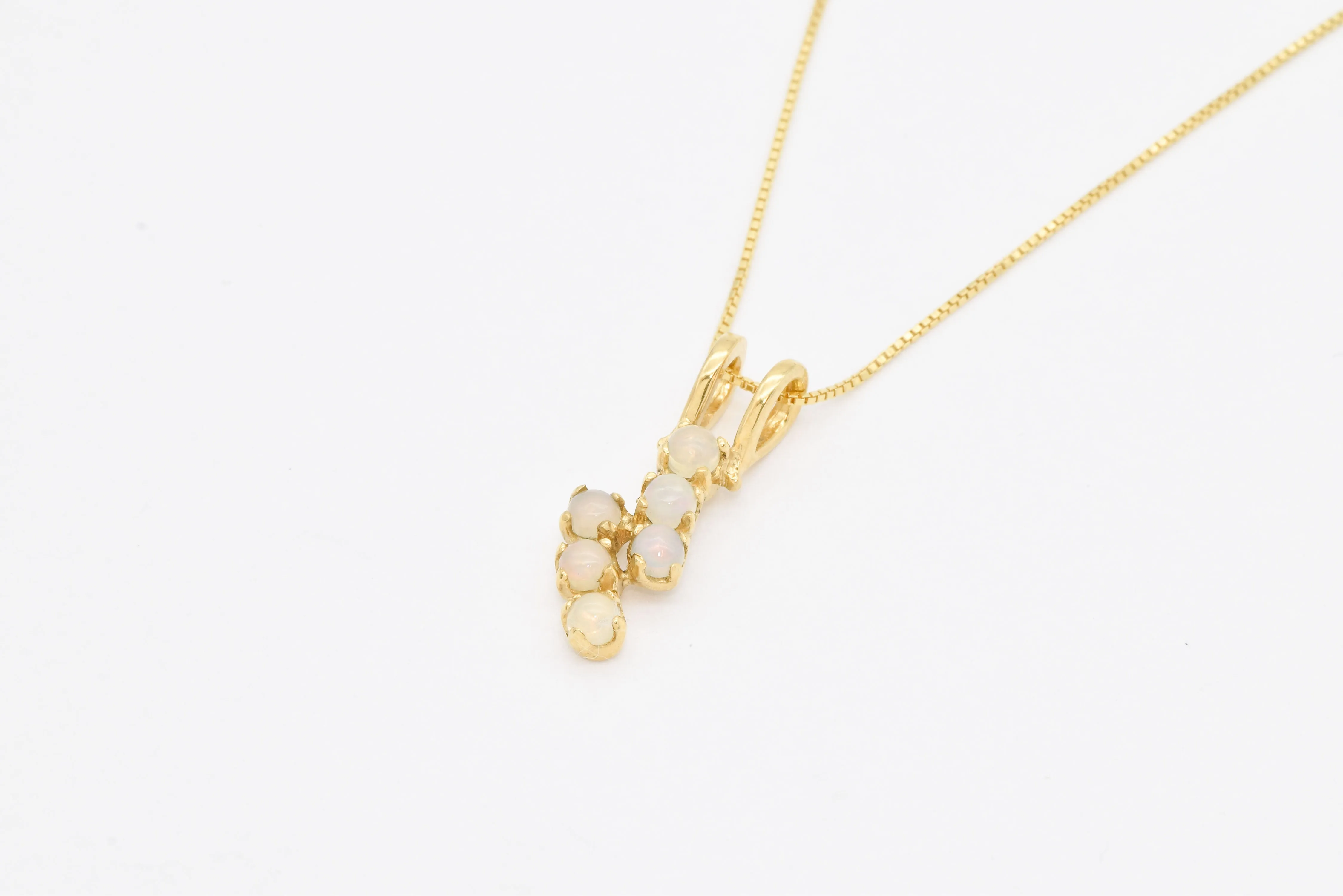 Gold Opal Pendant - Genuine Opal Necklace, October Birthstone Necklace