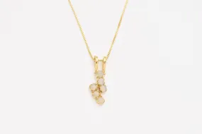 Gold Opal Pendant - Genuine Opal Necklace, October Birthstone Necklace