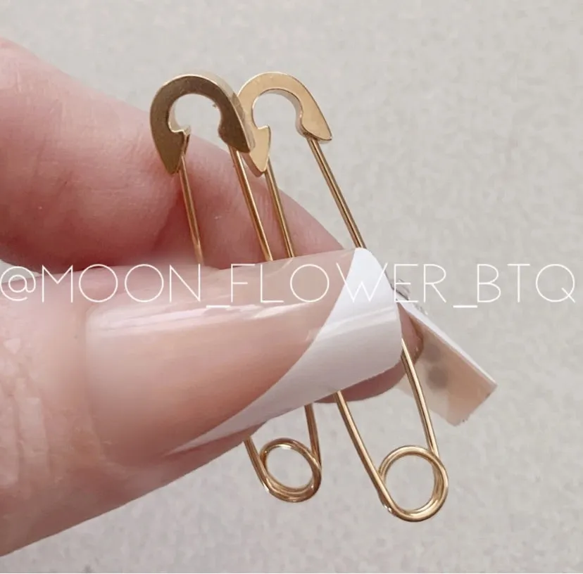 Gold Safety Pin Earrings