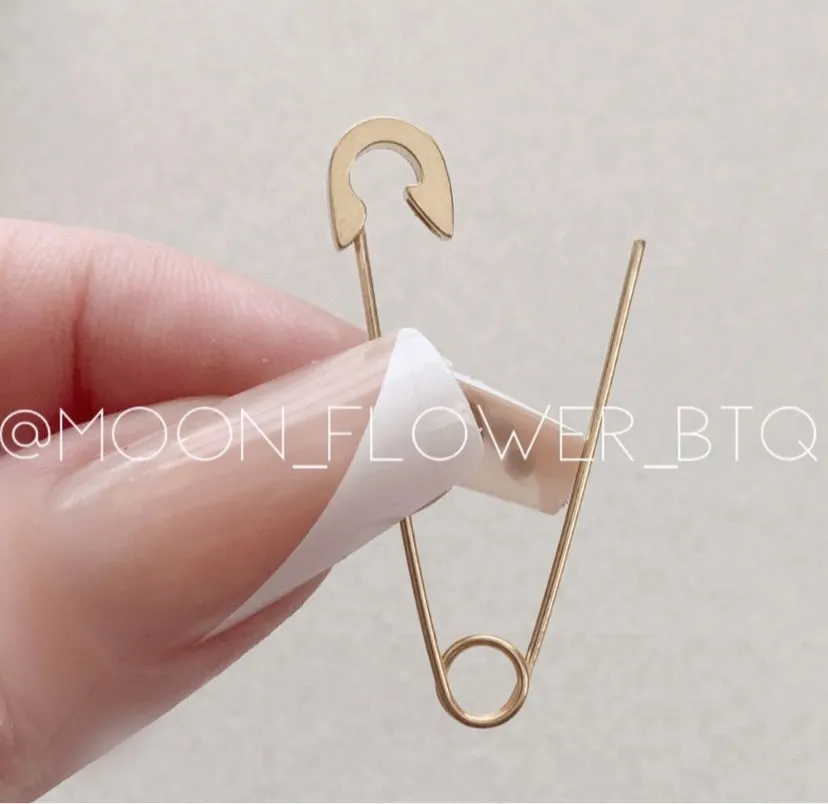 Gold Safety Pin Earrings