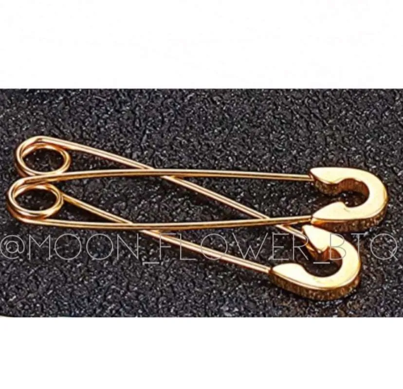 Gold Safety Pin Earrings
