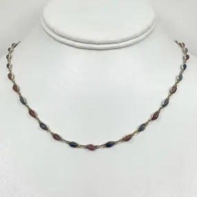 Gold Vermeil sterling silver sapphire necklace
