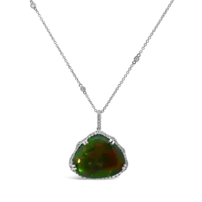 Gray Opal & Diamond Necklace