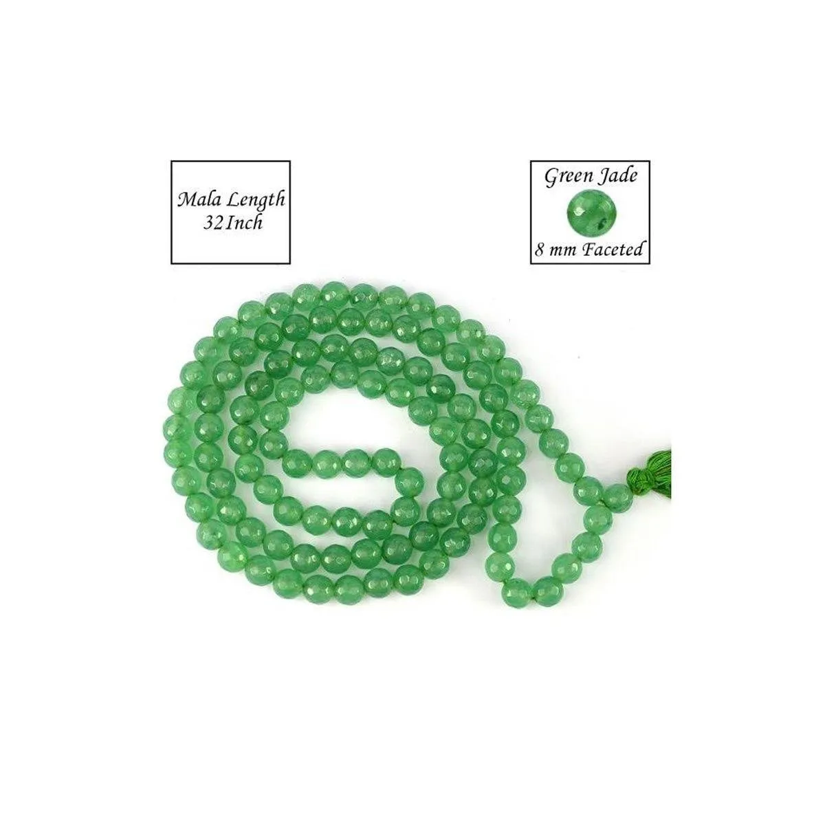 Green Jade Round Beads Mala