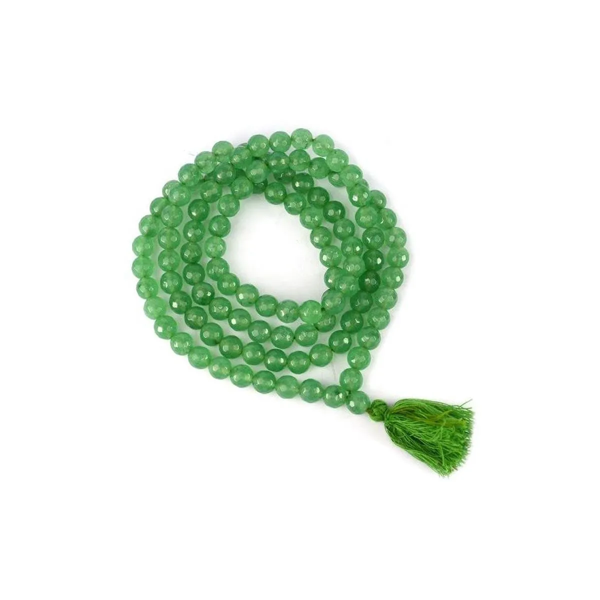 Green Jade Round Beads Mala