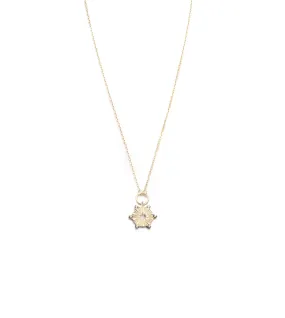 Green Sapphire Element Disk Drop Necklace