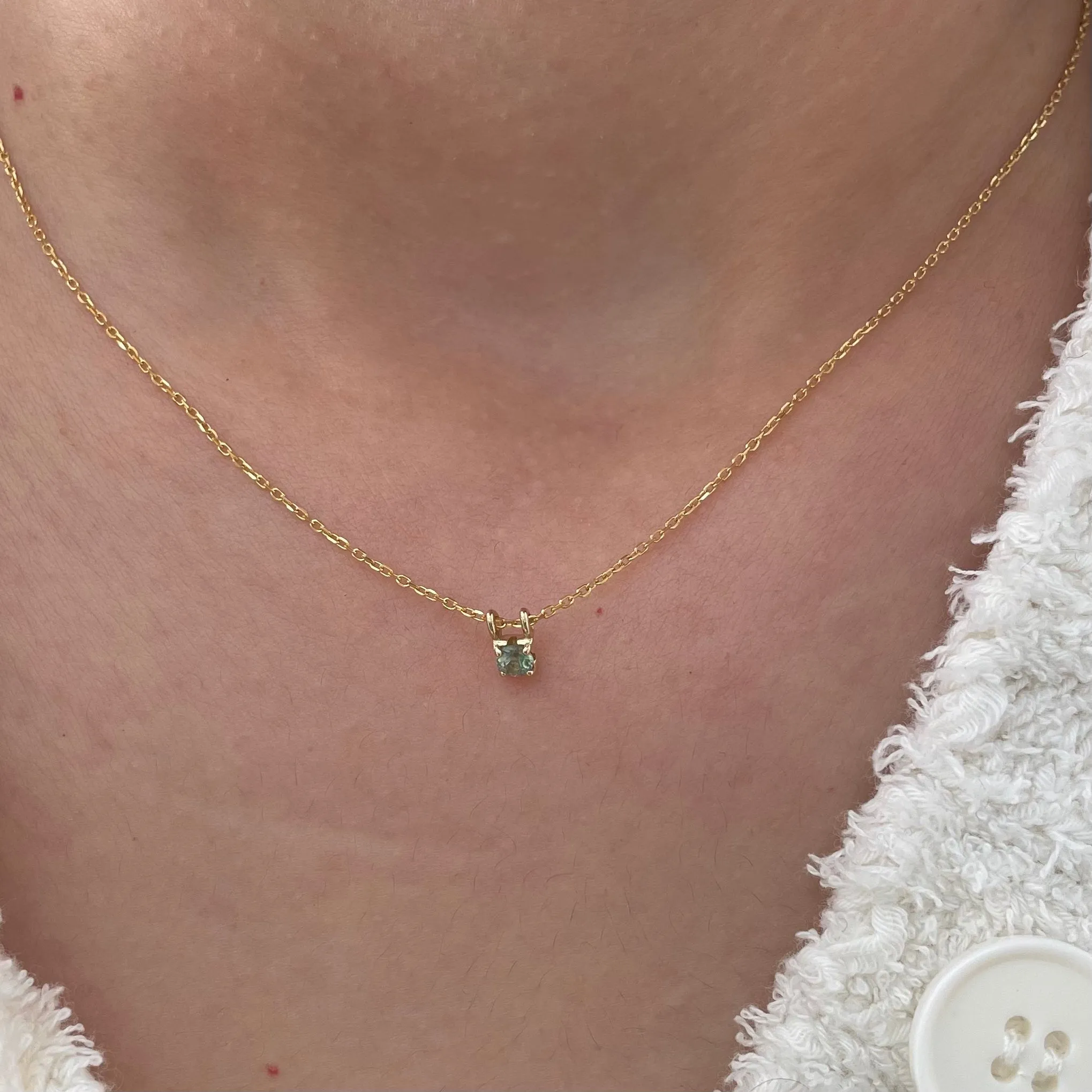 Green Sapphire Petite Era Necklace (ready to ship option)*