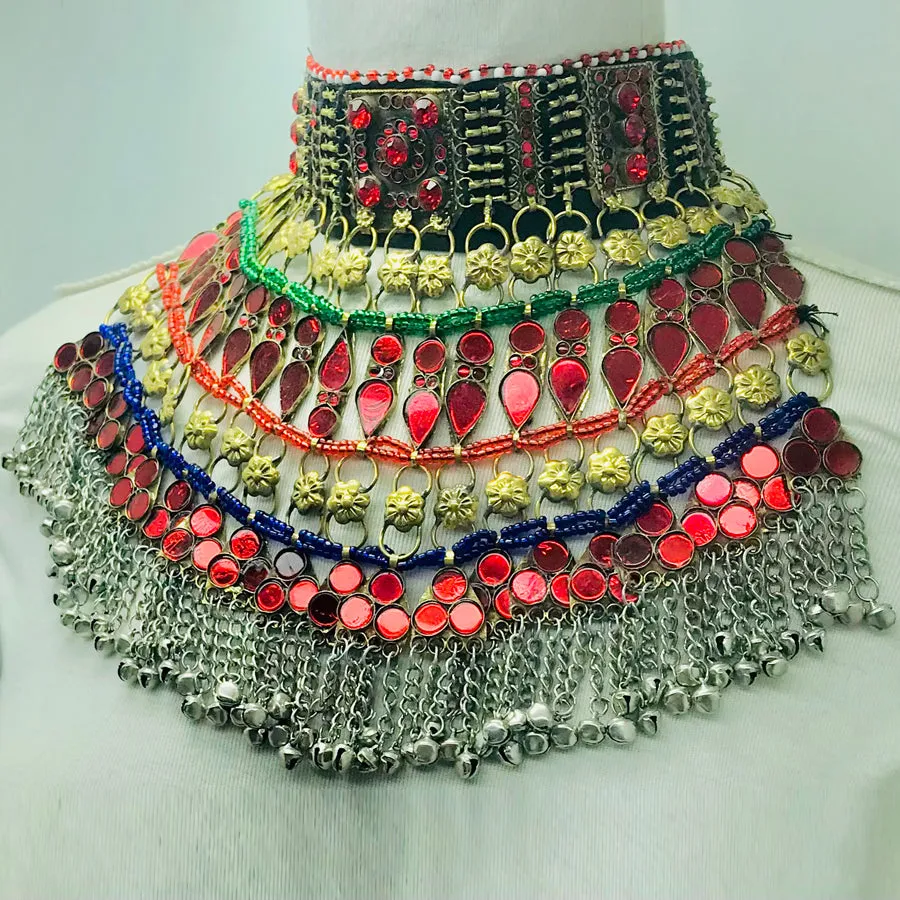 Handmade Vintage Boho Red Choker Necklace