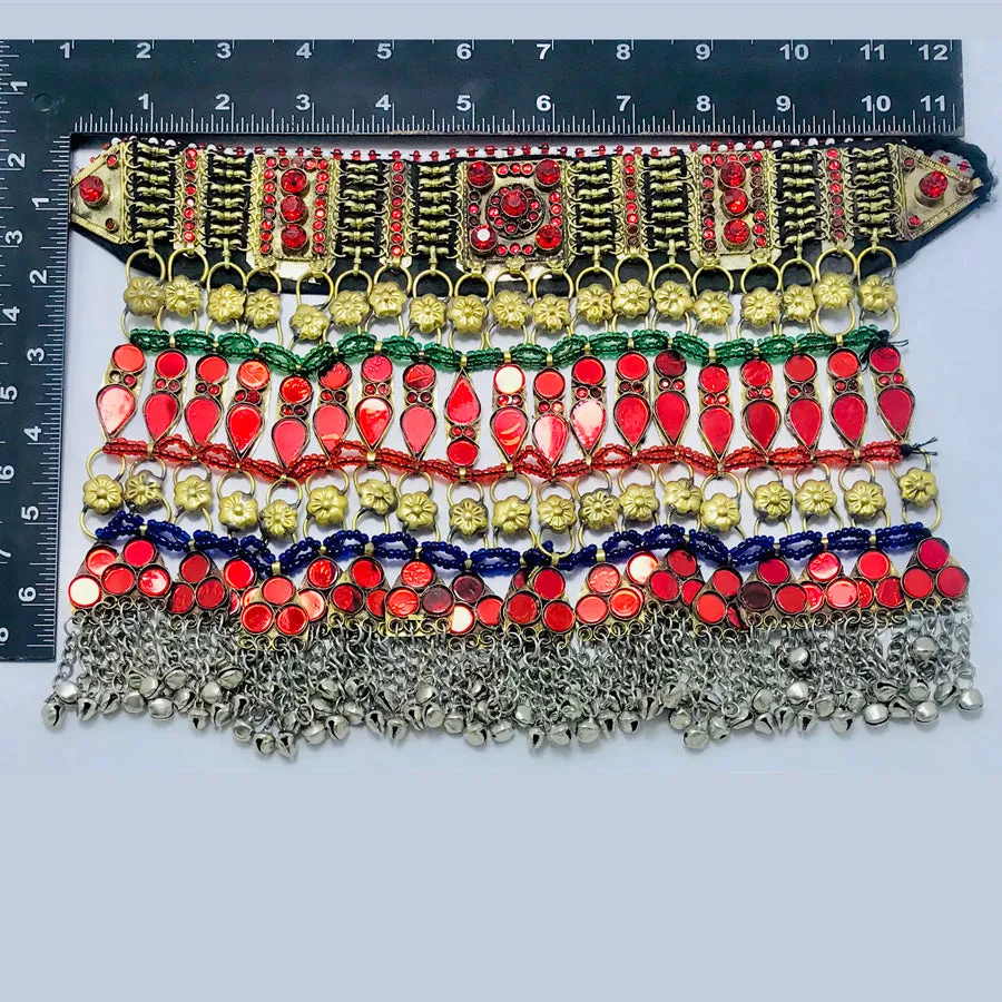 Handmade Vintage Boho Red Choker Necklace
