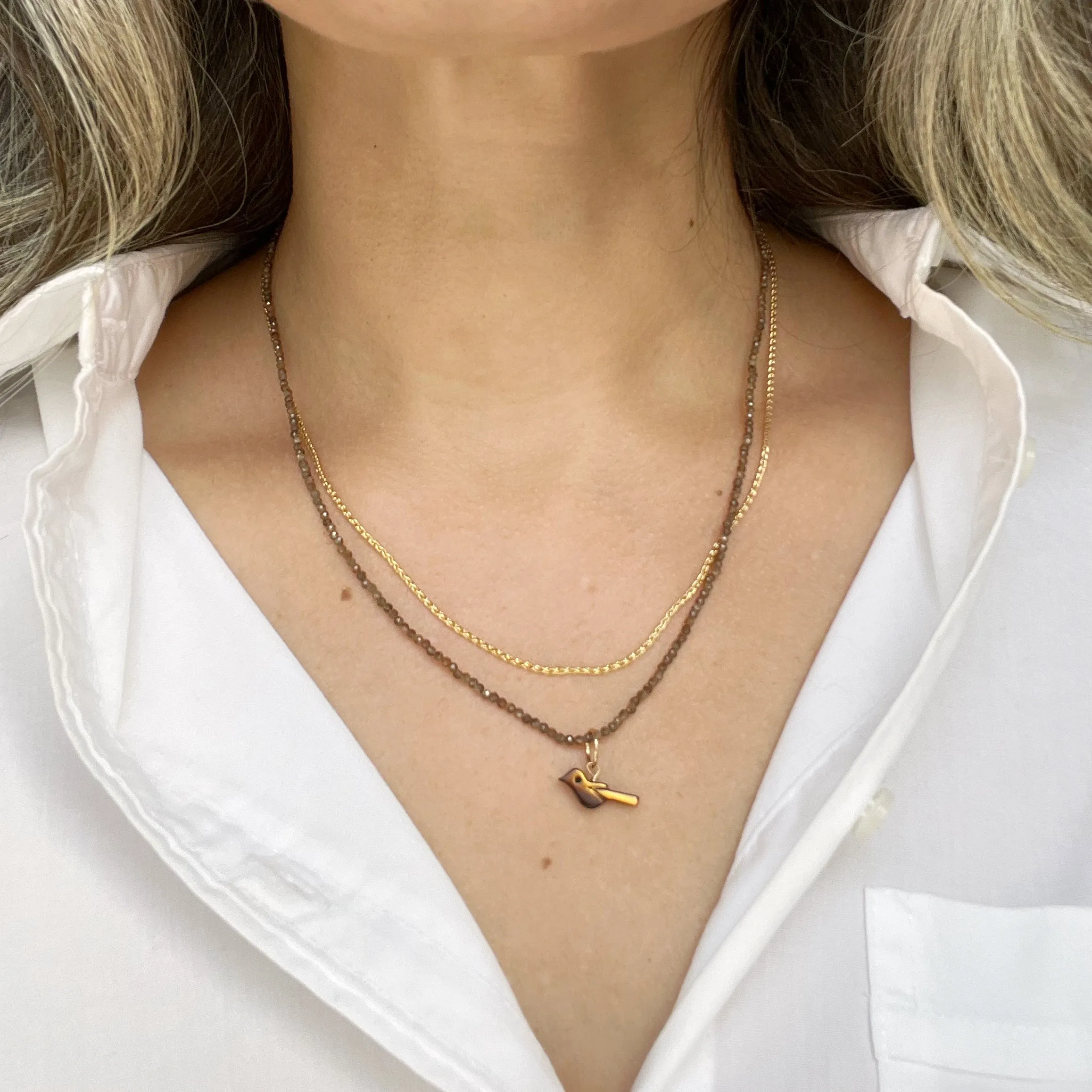 Hazelnut Sapphire Bijou Necklace