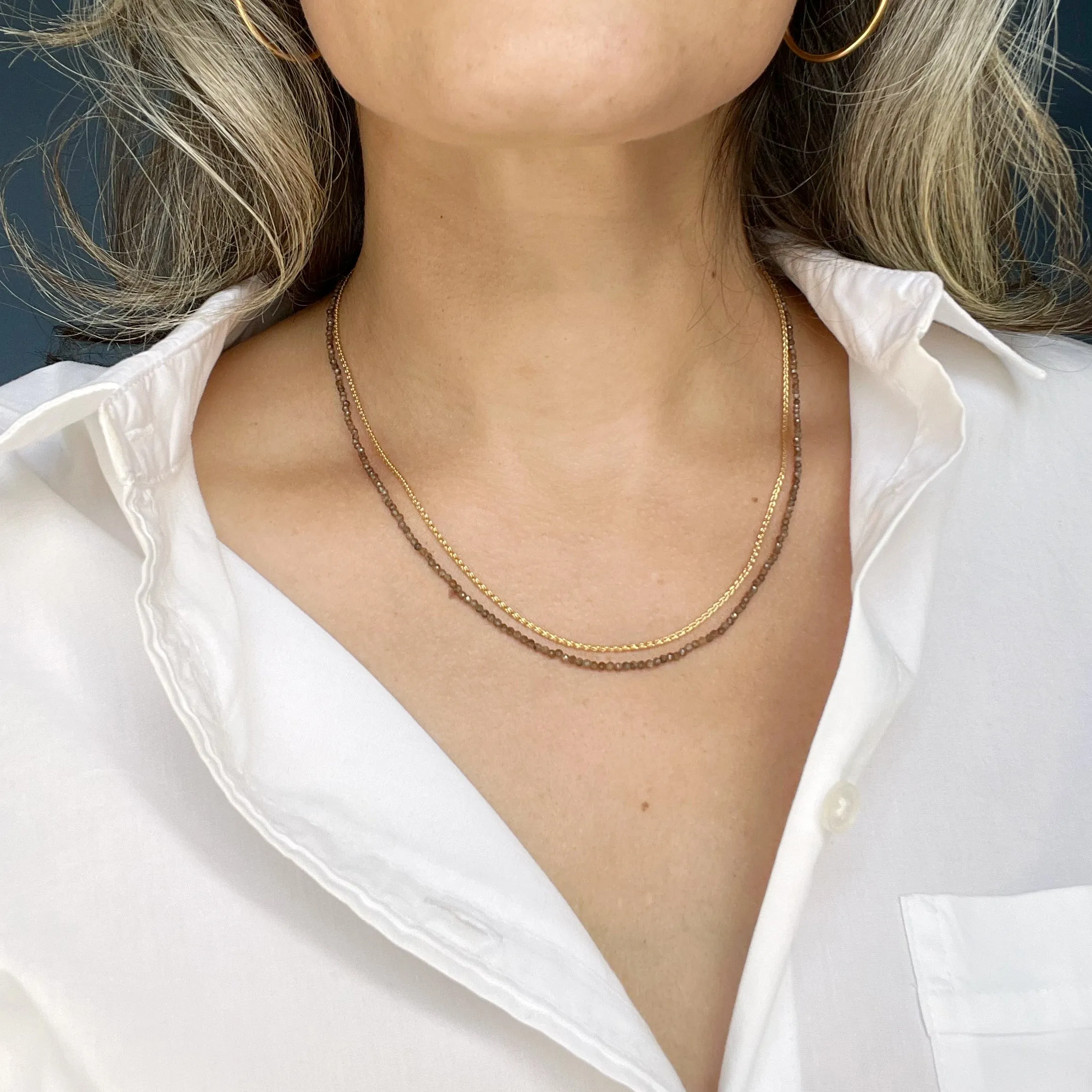 Hazelnut Sapphire Bijou Necklace